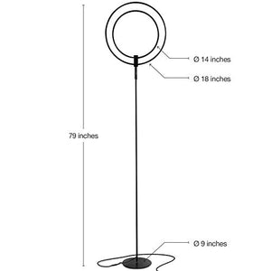 Brightech Eclipse Modern LED Torchiere Floor Lamp - Very High Brightness, Indoor Lamp - Living Room Standing Light - Alternative To Halogen - Built In Touch Dimmer - Black