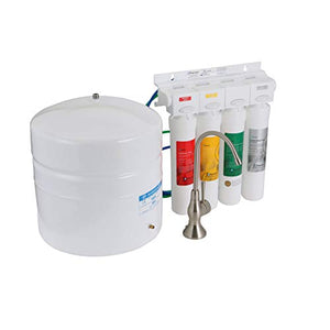 Watts Premier WP531417 RO Pure Plus Reverse Osmosis Filtration System with Top-Mount Twist Faucet, Brushed Nickel, Standard