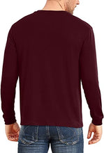 Load image into Gallery viewer, YTD Mens Long Sleeve Henley T-Shirt Fashion Casual Big &amp; Tall Shirts with Pocket Medium Wine Red
