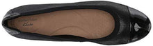 Load image into Gallery viewer, Clarks Women's Sara Orchid Ballet Flat, Black Leather Combi, 8.5
