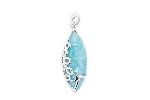 Larimar Pendant Gemstones with 925 Sterling Silver Classic Jewelry Women