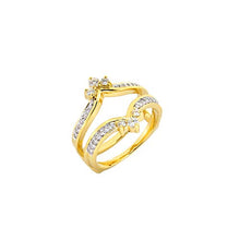 Load image into Gallery viewer, Dazzlingrock Collection 0.40 Carat (ctw) 14K Round White Diamond Wedding Band Enhancer Guard Double Ring, Yellow Gold, Size 9.5
