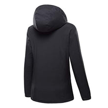Load image into Gallery viewer, perfectCOCO Women&#39;s Plus Size Sport Jacket Waterproof Hoodie Hat Detachable Breathable Sport Outdoor Stand Collar Coat Black
