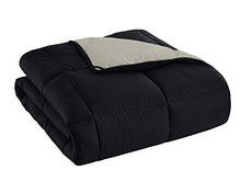 Load image into Gallery viewer, Seward Park All Season Down Alternative Reversible Quilted Comforter, Hypoallergenic, Lightweight, Plush Microfiber Fill, Duvet Insert or Summer Comforter, Black/Gray Brown, King Size
