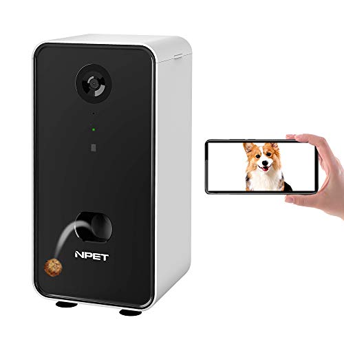 NPET Smart Pet Camera Dog Treat Dispenser, WiFi Pet Monitor Indoor with 2-Way Audio, Night Vision, APP Control Compatible with Alexa for Dogs & Cats