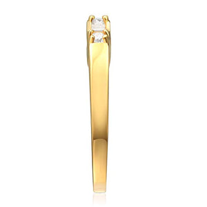 14k REAL Yellow Gold SOLID Wedding Engagement Ring and Wedding Band 2 Piece Set - Size 7