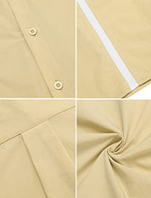 Load image into Gallery viewer, COOFANDY Men's Cuban Shirts Short Sleeve Western Shirt(Light Khaki,XX-Large)
