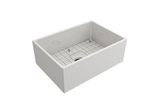 Load image into Gallery viewer, BOCCHI 1356-001-0120 Contempo Apron Front Fireclay 27 in. Single Bowl Kitchen Sink with Protective Bottom Grid and Strainer in White

