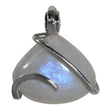 Load image into Gallery viewer, Rainbow Moonstone Crystal Stone Pendant Hand Wrapped in Sterling Silver by Bellas Pendants
