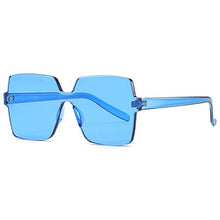 Load image into Gallery viewer, Oversized Square Candy Colors Transparent Lens Rimless Frame Unisex Sunglasses
