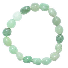Load image into Gallery viewer, CHARGED Green Aventurine Crystal Bracelet Tumble Polished Stretchy + Selenite Heart Charging Crystal (GAIN CREATIVITY, COURAGE, INDEPENDENCE, PROSPERITY - BALANCES EMOTIONS) [REIKI] (Freeform Nugget)
