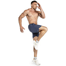 Load image into Gallery viewer, 33,000ft Men's 2 in 1 Workout Running Shorts Quick Dry Stretch 7 Inch Gym Training Sports Shorts with Pockets and Towel Loop Dark Blue
