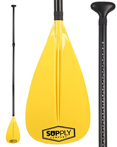 SUP Paddle - 3 Piece Adjustable Stand Up Paddle Board Paddles - Lightweight & Floating Paddleboard Oar - Durable & Packable for Travel - High-Grade Aluminum Shaft & Nylon Blade for Efficient Strokes
