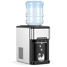 Load image into Gallery viewer, PETSITE Countertop Water Cooler Dispenser with Ice Maker, 3 in 1 Top-Loading Hot &amp; Cold Water Dispenser 5 Gallon, 48 LBS Daily-Ice, Portable Ice Cube Makers Machine for Home Kitchen Office Bar
