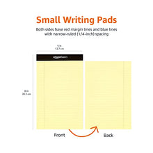 Load image into Gallery viewer, Amazon Basics Narrow Ruled 5 x 8-Inch Lined Writing Note Pads - 12-Pack (50-sheet Pads), Canary
