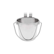 Load image into Gallery viewer, Fuzzy Puppy Flat Sided Pail with Dual Hooks, Snugly Fit On Dog, Cat and Critter Crates &amp; Cages, Heavy Duty Stainless Steel, 1 Quart (FSP-1)
