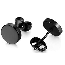 Load image into Gallery viewer, Tiny Dot Stud Earrings Disc Stainless Steel Earings Everyday Wear Silver and Black
