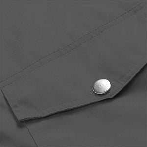 Thenxin Rain Jacket Women's Waterproof Windproof Hooded Outdoor Raincoat Hiking Windbreaker(Gray,XL)