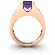 Load image into Gallery viewer, 14kt White Gold Amethyst 9x7mm Emerald_Cut Men&#39;s Ring - Size 8.5
