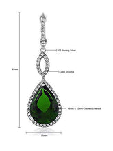 Load image into Gallery viewer, Gem Stone King 925 Sterling Silver Long Drop Dangle Elegant Wedding Bridal Chandelier Teardrop Earrings For Women (2 Inch Pear Shape 16X12MM, 20.00 Cttw)
