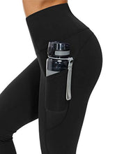 Load image into Gallery viewer, THE GYM PEOPLE Thick High Waist Yoga Pants with Pockets, Tummy Control Workout Running Yoga Leggings for Women (Large, Charcoal Grey)
