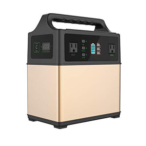 MAXOAK Portable Generator Power Station 400Wh Solar Generator 2AC Outlet 110V/300W Lithium Emergency Battery Backup Quiet Sine Power Storage for Outdoor CPAP Camping Hunting AC/Car/Sun Recharge