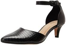 Load image into Gallery viewer, Clarks womens Linvale Edyth pumps shoes, Black Leather/Croc Combi, 8.5 US
