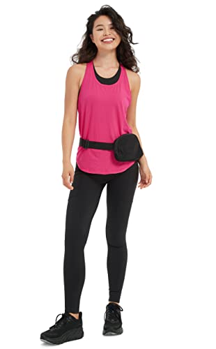 Load image into Gallery viewer, Lulucheri Women's Workout Racerback Tank Tops Pleated Loose Fit Yoga Athletic Running Exercise Shirts (Small, Pitaya Pink)