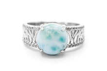 Load image into Gallery viewer, Natural Larimar 925 Sterling Silver Oval Larimar Gemstone Size Adj

