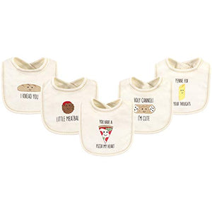 Touched by Nature Unisex Baby Organic Cotton Bibs, Pizza, One Size