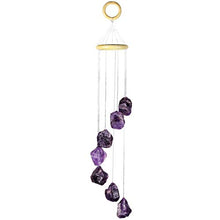 Load image into Gallery viewer, rockcloud Amethyst Raw Stones Wind Chime Home Garden Decoration Figurine
