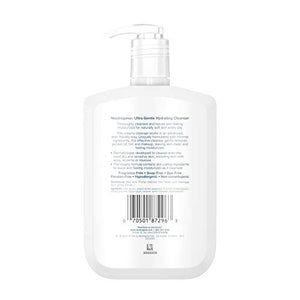 Neutrogena Ultra Gentle Hydrating Daily Facial Cleanser for Sensitive Skin, Acne, Eczema & Rosacea, Oil-Free, Soap-Free, Hypoallergenic & Non-Comedogenic Creamy Face Wash, 12 fl. oz
