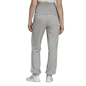 adidas Women's Essentials Cotton 3-Stripes Joggers (Maternity), Medium Grey Heather/White, X-Small