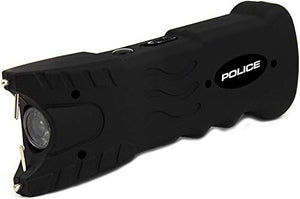 POLICE Stun Gun 916-59 Billion Rechargeable with Safety Disable Pin LED Flashlight, Black
