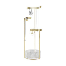 Load image into Gallery viewer, Umbra Tesora 3-Tier Jewelry Stand, Earring Holder, Accessory Organizer and Display, Glass/Brass
