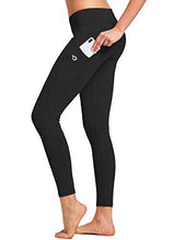 Load image into Gallery viewer, BALEAF Women's Mid-Waist Yoga Leggings Side Pockets 28" Workout Running Athletic Pants (XS-2X) Black M
