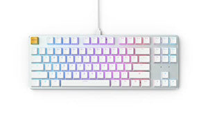 Gaming Keyboard and Mouse Combo - Glorious GMMK 87% Percent Backlit RGB TKL Mechanical Keyboard (White Ice) + Model O Wireless Gaming RGB Matte White Mouse