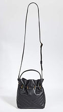 Load image into Gallery viewer, Tory Burch Women's Kira Chevron Mini Bucket Bag, Black, One Size
