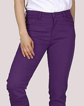 Load image into Gallery viewer, HDE Women's Mid-Rise Stretchy Denim Slim Fit Skinny Jeans (Purple, X-Large)

