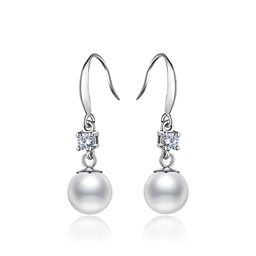 MIAODAM Women'S Pearl Earrings Earrings, Simple Temperament Long Earrings With Diamonds, Gifts For Girls