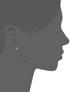 10K White Gold Princess cut Peridot Stud Earrings, (5mm)