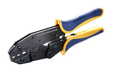 Load image into Gallery viewer, haisstronica Crimping Tool For Heat Shrink Connectors-AWG 22-10 Ratchet Wire Terminal Crimper-Ratcheting Crimper Tools-Available For Insulated Nylon Connectors and Electrical Wire Connectors HS-8327
