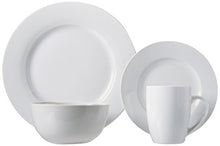 Load image into Gallery viewer, Amazon Basics 16-Piece Porcelain Kitchen Dinnerware Set with Plates, Bowls and Mugs, Service for 4 - White
