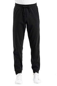 THE GYM PEOPLE Men's Fleece Joggers Pants with Deep Pockets Athletic Loose-fit Sweatpants for Workout, Running, Training (Small, Fleece Lined-Black)