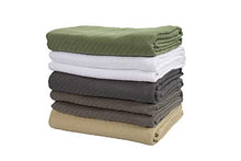Load image into Gallery viewer, DG Collections Cotton Breathable Thermal Blanket - King (108x90 in) Green, Snuggle in These Super Soft Cozy Cotton Blankets - Perfect for Layering Any Bed - Provides Comfort and Warmth for Years
