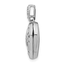 Load image into Gallery viewer, 14k White Gold 15mm Diamond Heart Photo Pendant Charm Locket Chain Necklace That Holds Pictures Fine Jewelry For Women Gifts For Her
