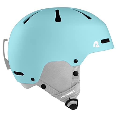 Retrospec Comstock Youth Ski & Snowboard Helmet for Kids - Durable ABS Shell, Protective EPS Foam & Cooling Vents - Adjustable Fit for Boys & Girls - Matte Blue Ridge, 52-55cm Small