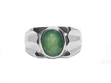 Load image into Gallery viewer, Mens Emerald Band Emerald Astrological Ring 925 Silver Natural Emerald Men Ring 3.20 Ct Emerald Mens Ring Solid Silver Emerald Ring
