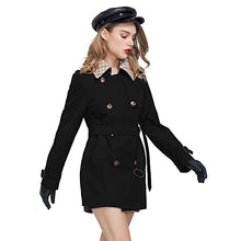 Load image into Gallery viewer, MIEGOFCE Women's Spring Trench Coat, Windproof Knee Length Coats Spring Trench, Casual with Belt Button 2022 New Spring (M, Black)
