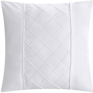 Chic Home 10 Piece Hannah Pinch Pleated, ruffled and pleated complete Queen Bed In a Bag Comforter Set White With sheet set